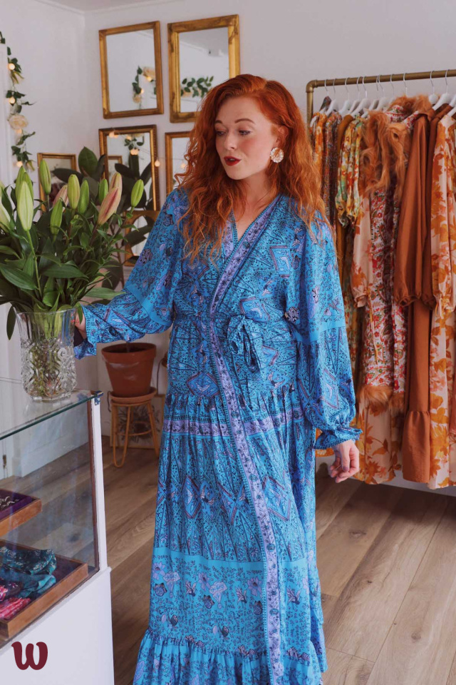 Ocean Boho Chic Kimono Dress 