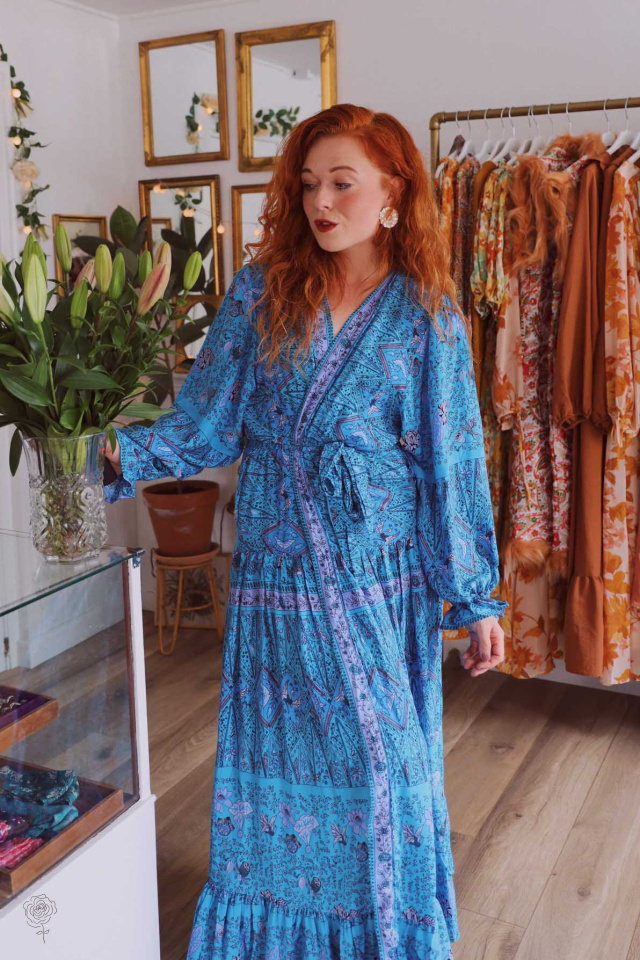 Ocean Boho Chic Kimono Dress 