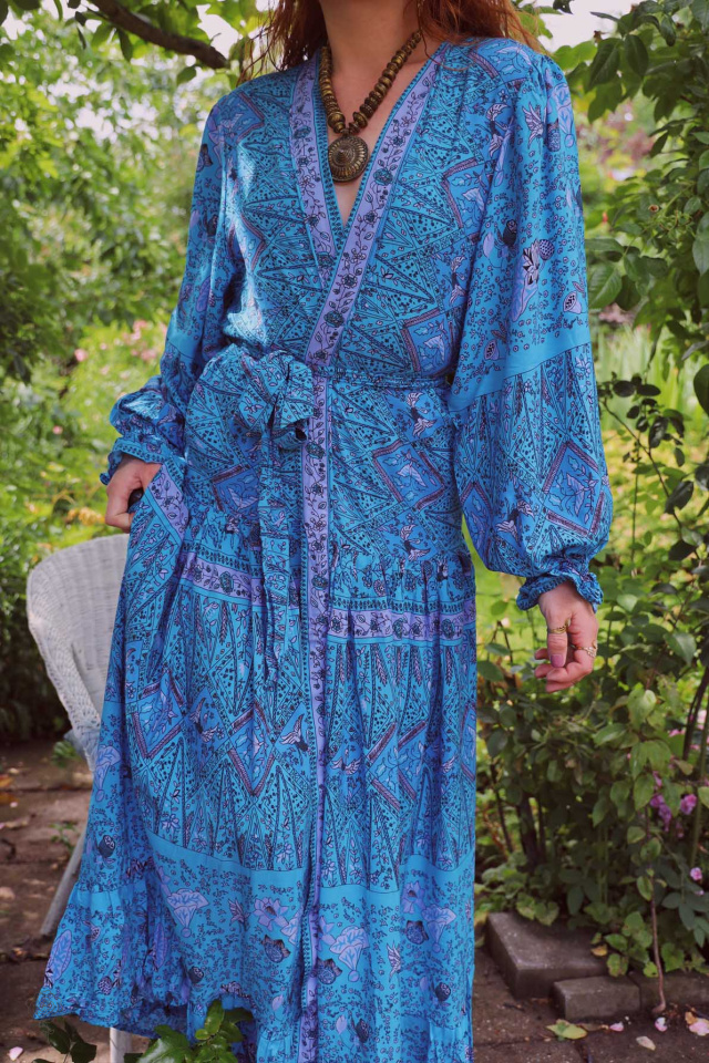 Ocean Boho Chic Kimono Dress 