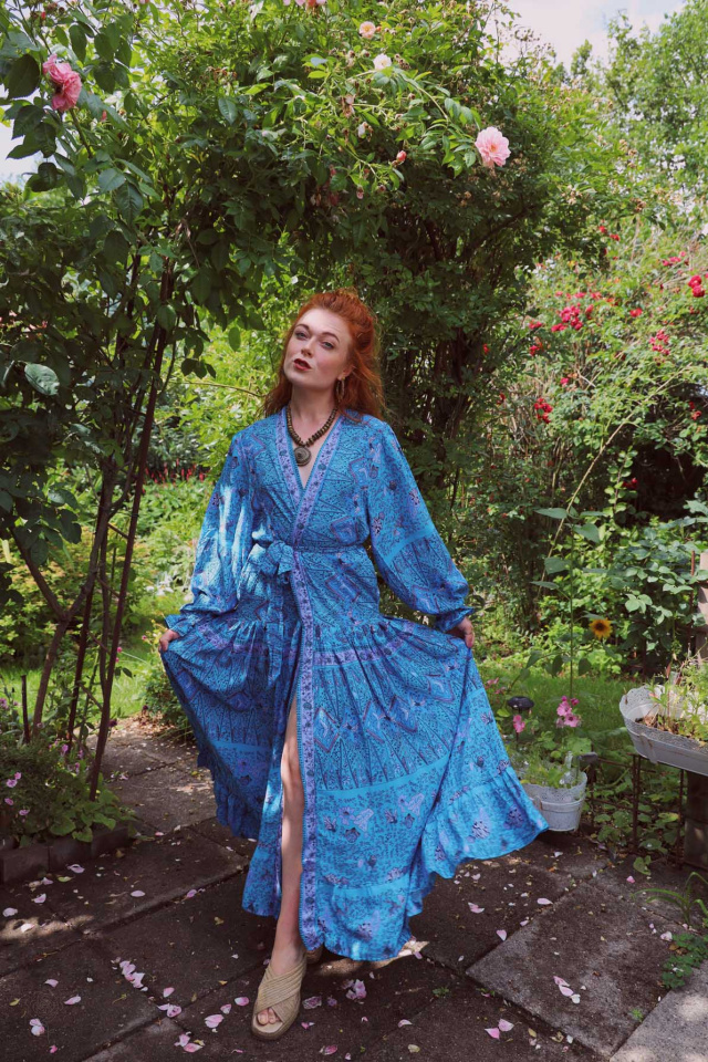 Ocean Boho Chic Kimono Dress 
