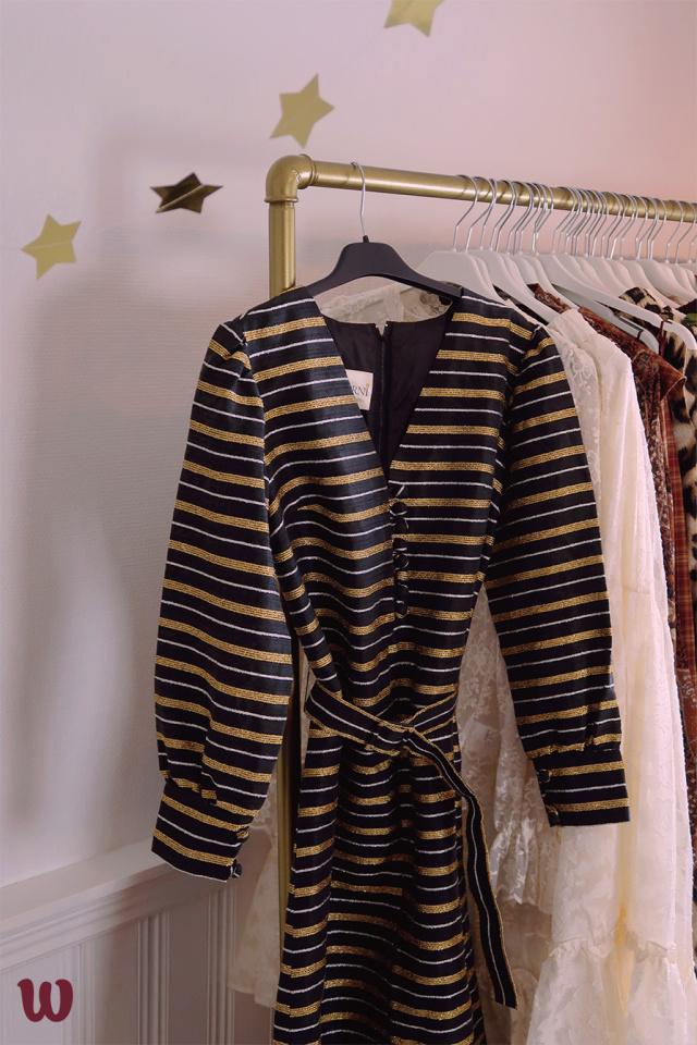 Gold Striped rni Vintage Dress | S