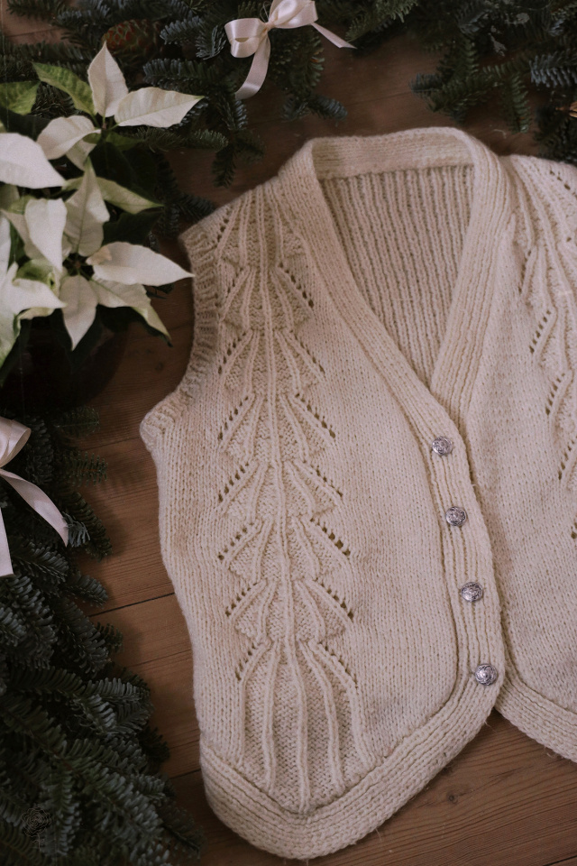 Off White Vintage Wool Waistcoat | M/L