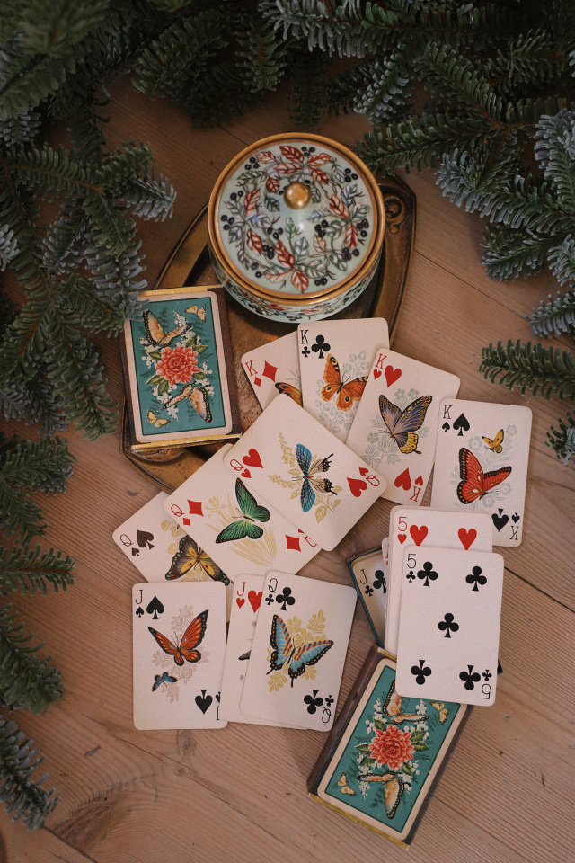 Old Butterfly Card game | Set of 2