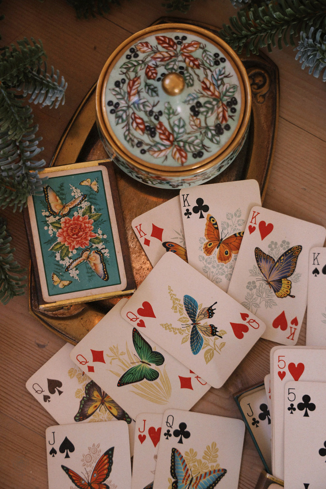 Old Butterfly Card game | Set of 2