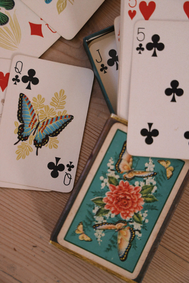 Old Butterfly Card game | Set of 2