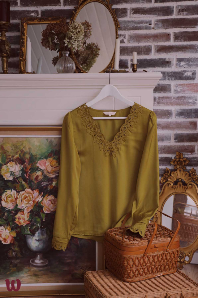 Elegant Olive Green Blouse