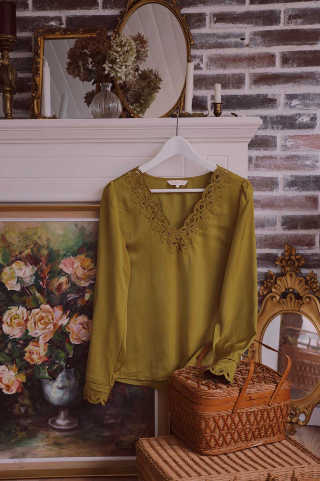 Elegant Olive Green Blouse