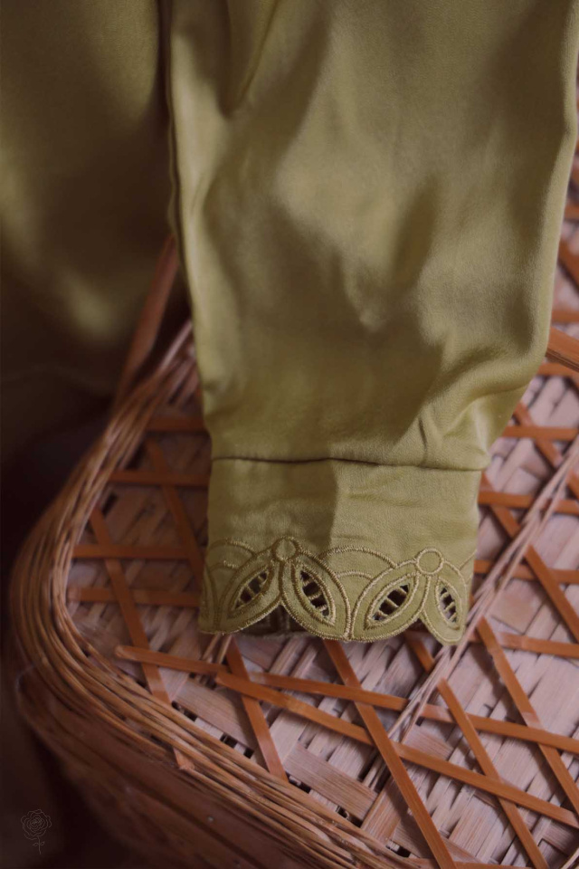 Elegant Olive Green Blouse