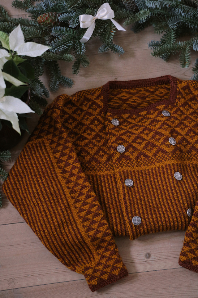 Orange &amp; Brown Handknitted Vintage Sweater | S