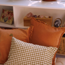 Orange Cotton Velvet Pillow Case