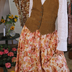 Rita's Orange Fall Floral Recycled Skirt | S