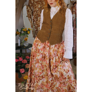 Rita's Orange Fall Floral Recycled Skirt | S