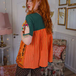 Orange Indian Embroidered Top | S