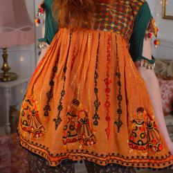Orange Indian Embroidered Top | S