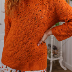 Funky Orange Acrylic Sweater | S/M