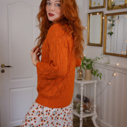 Funky Orange Acrylic Sweater | S/M