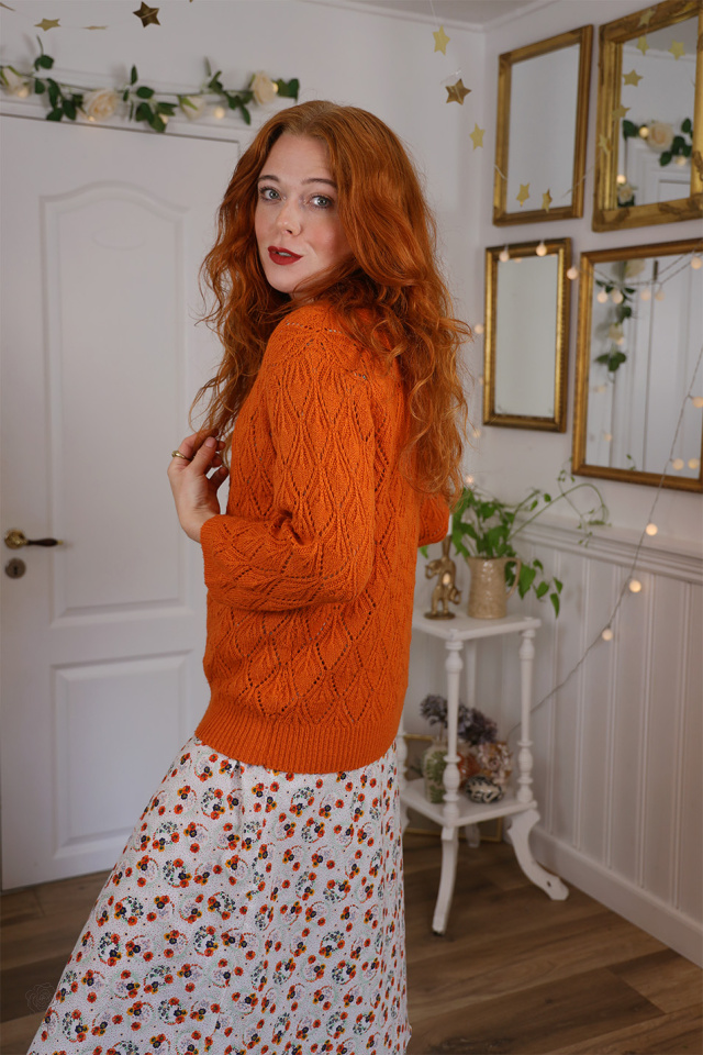 Funky Orange Acrylic Sweater | S/M