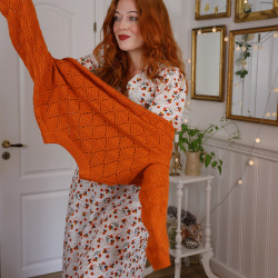 Funky Orange Acrylic Sweater | S/M