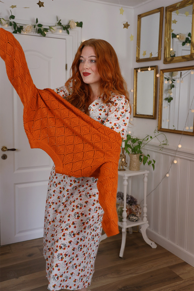 Funky Orange Acrylic Sweater | S/M