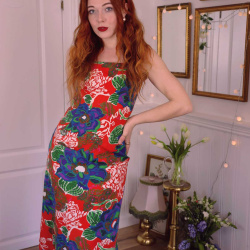 orange dress with purple flowers Modern Orange, Pink, Purple Floral Summer Maxi