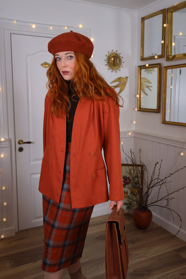 Retro Orange Blazer Jacket | S