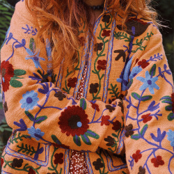 Orange Suzani Floral Jacket