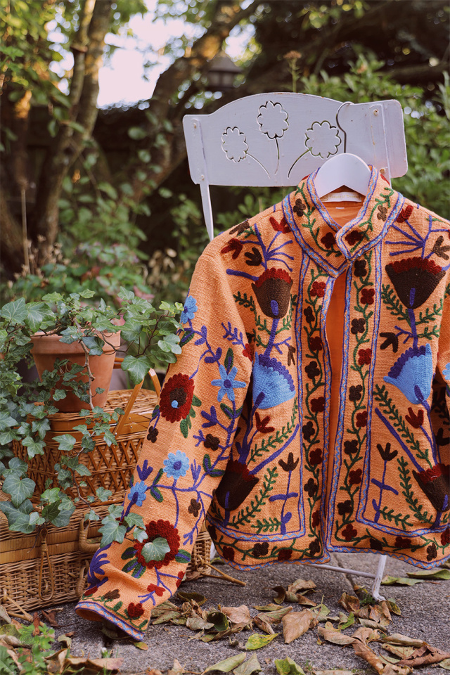 Orange Suzani Floral Jacket