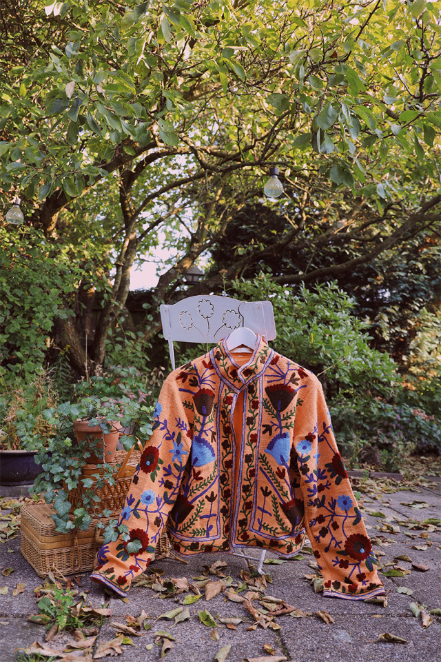Orange Suzani Floral Jacket