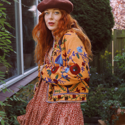 Orange Suzani Floral Jacket