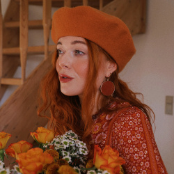 Orange Wool Beret 