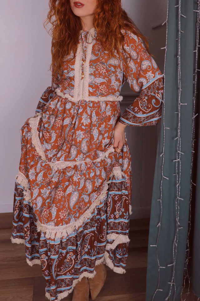 Harmony Paisley Maxi Dress 