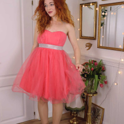 Bright Pink Mini Prom Dress | XS