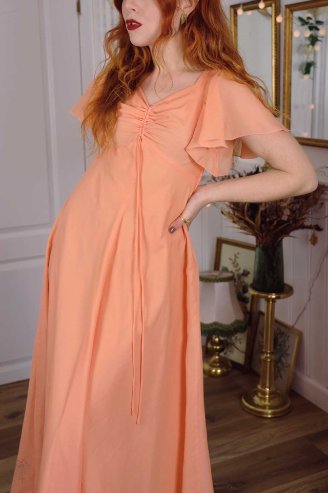 Peachy 70's Maxi Dress | XS/S
