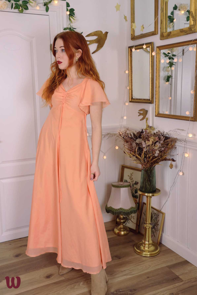 Peachy 70's Maxi Dress | XS/S
