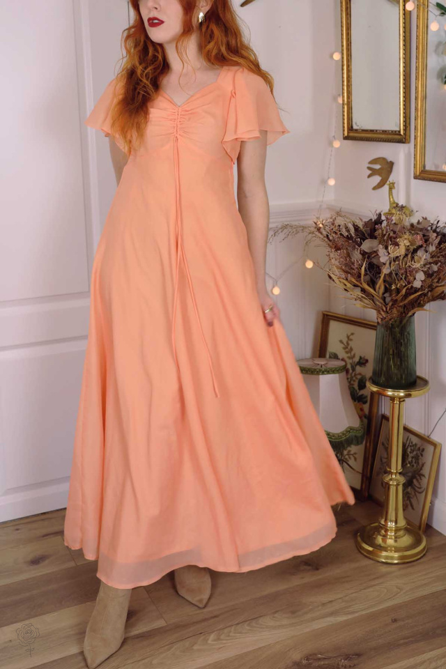 Peachy 70's Maxi Dress | XS/S