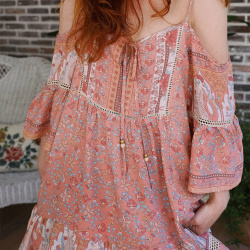 Peachy Boheme Mini Dress 