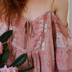 Peachy Boheme Mini Dress 