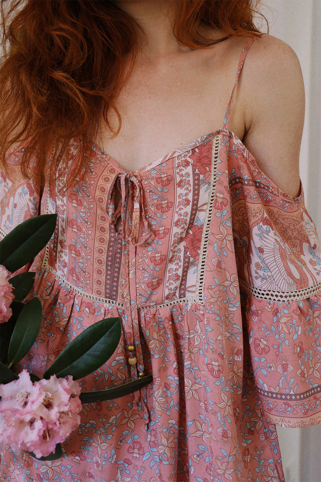 Peachy Boheme Mini Dress 