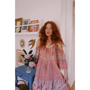 Peachy Boheme Mini Dress 