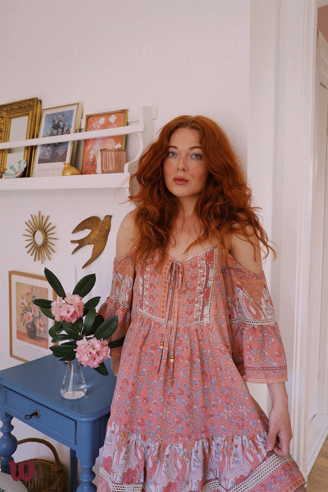 Peachy Boheme Mini Dress 