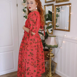 Peachy Pink Austrian Vintage Dress | M