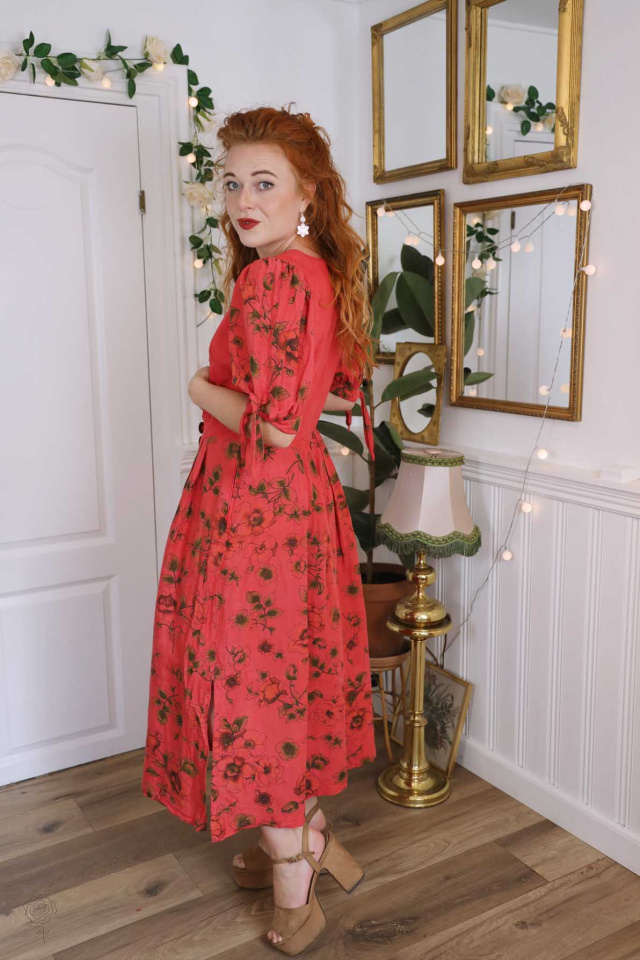 Peachy Pink Austrian Vintage Dress | M