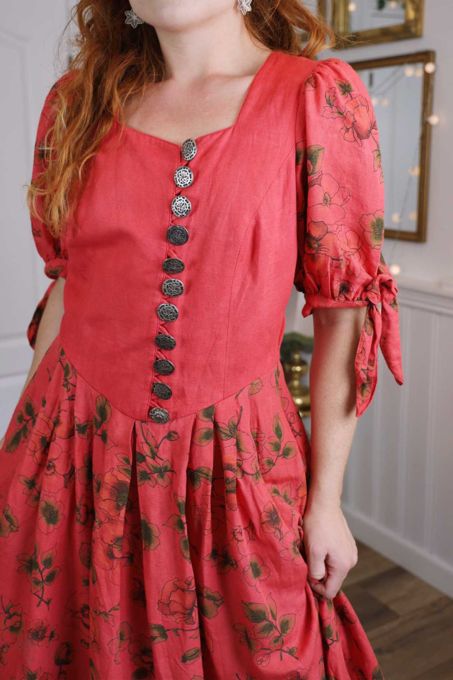 Peachy Pink Austrian Vintage Dress | M