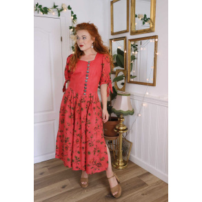 Peachy Pink Austrian Vintage Dress | M