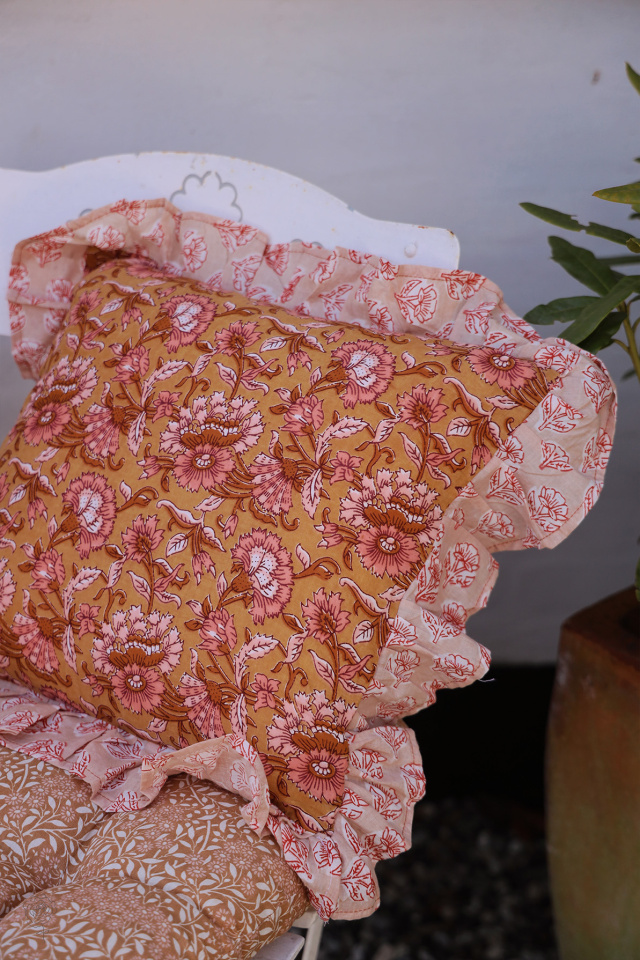 Spring Blossom Frilly Pillow Covers 