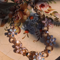 Pearl Flowers Gold Necklace 