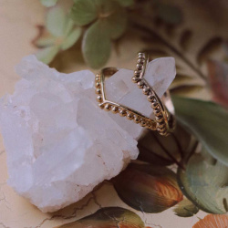 Pearl String Brass Ring