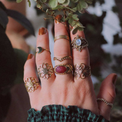 Pearl String Brass Ring