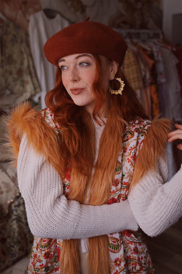 Penny Lane | Faux Fur Embroidery Vest 
