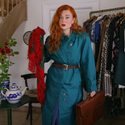 Petrol Green Vintage Trenchcoat | L